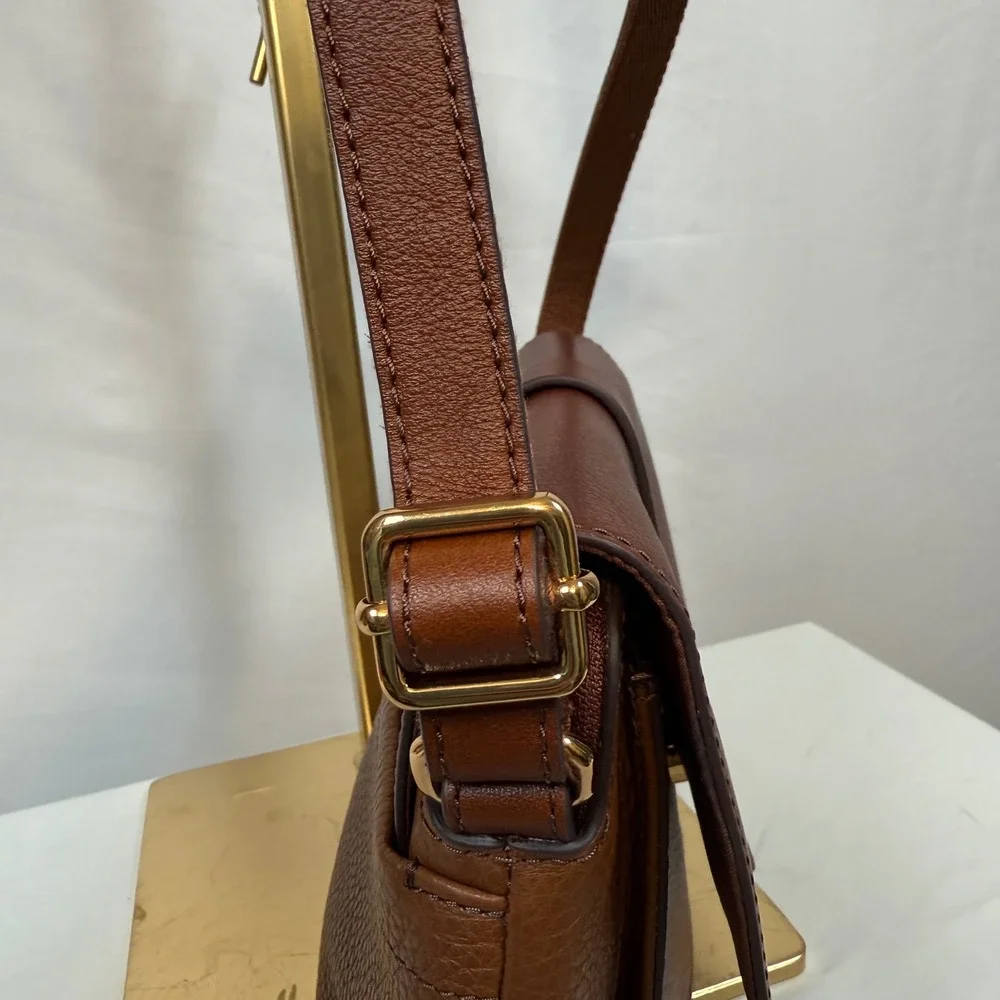 Fossil Kinley Brown Leather Crossbody Bag Small Zip &‎ Flap Purse